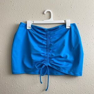 SKIMS recycled swim ruched mini skirt | turquoise | NWT | Large